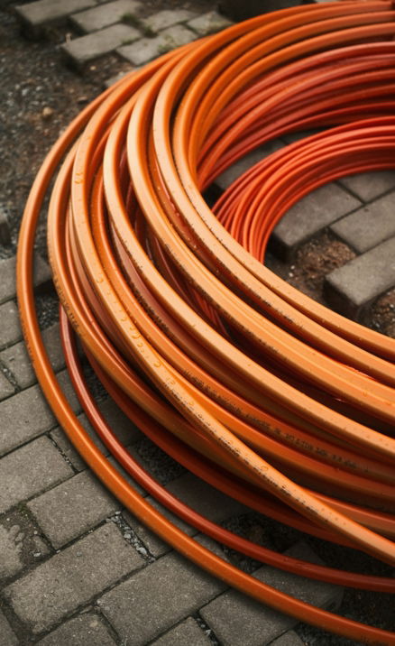 orange-tubes-coiled-on-a-brick-pavement-.jpg Orange tubes coiled on a brick pavement.